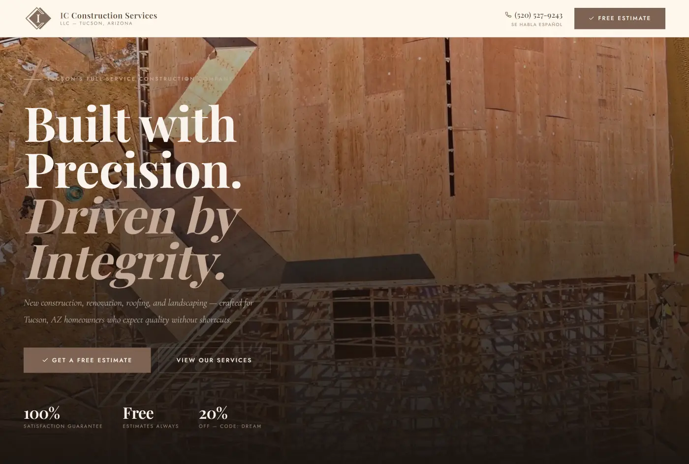 Construction website preview
