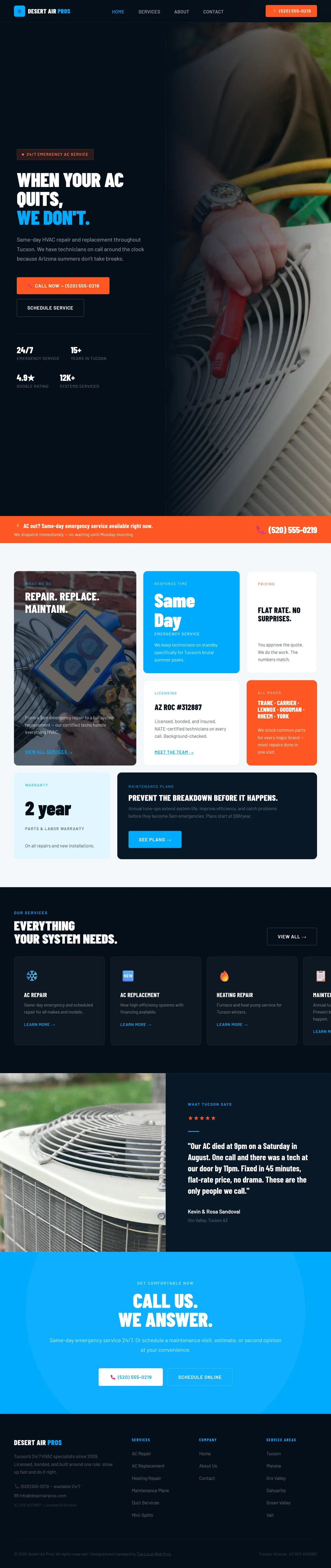 Desert Air Pros website screenshot