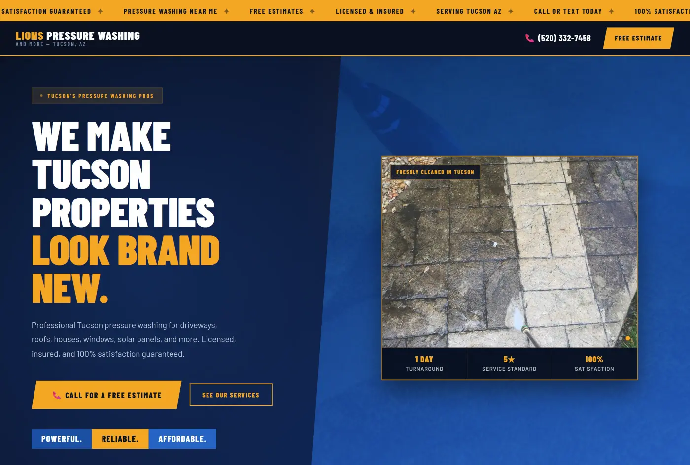 Pressure Washing website preview